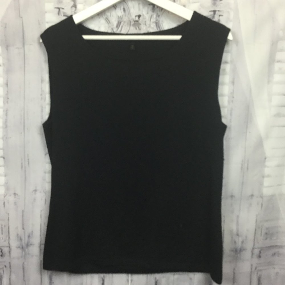 Escada Black Sleeveless Crew Neck Sweater Top